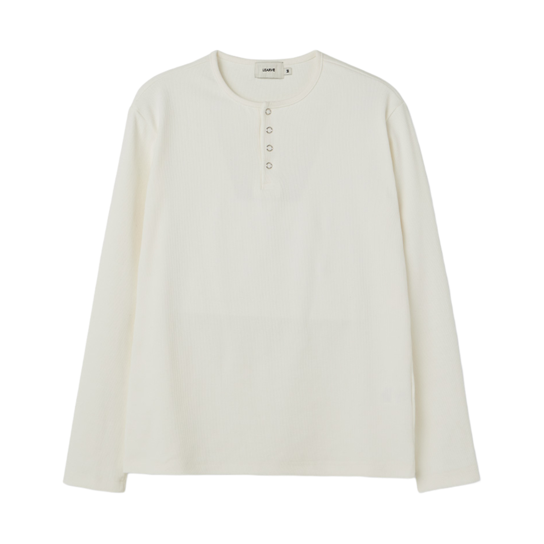 르아브 타이탄 스냅 헨리넥 티셔츠 화이트(LEARVE Titan Snap Henley Neck T-Shirt White)