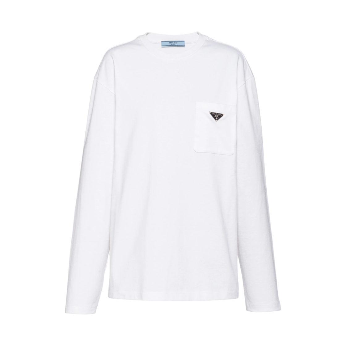 (W) 프라다 저지 티셔츠 화이트((W) Prada Jersey T-Shirt White) - 1