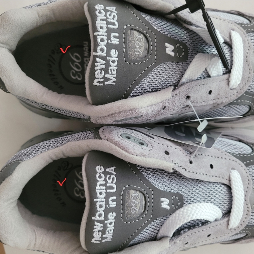(W) New Balance 993 Made in USA Grey - B Standard 착용 스타일 - 3