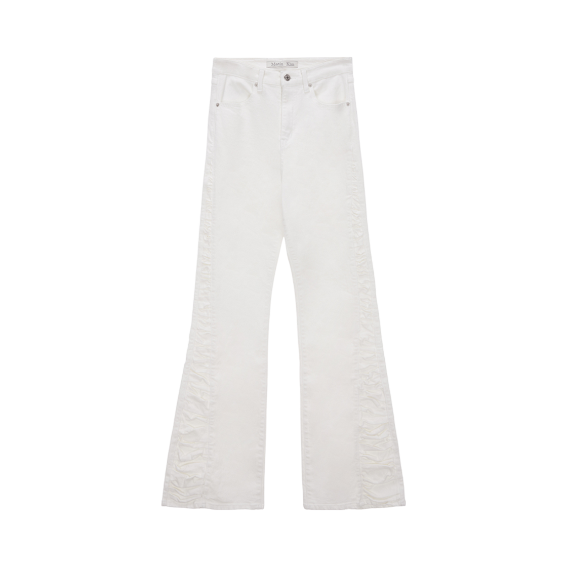 MK2334DN008M0WH (W) Matin Kim Shirring Boots Cut Denim Pants White