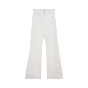 (W) Matin Kim Shirring Boots Cut Denim Pants White