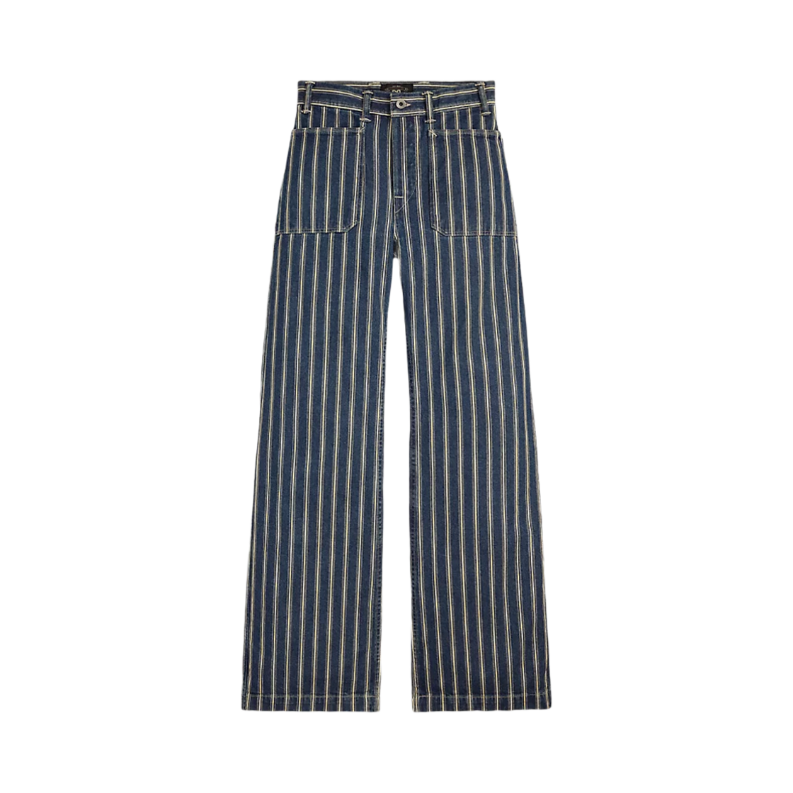 (W) 더블알엘 인디고 스트라이프 진 미디움 워시((W) Double RL Indigo Stripe Jeans Medium Wash) - 1