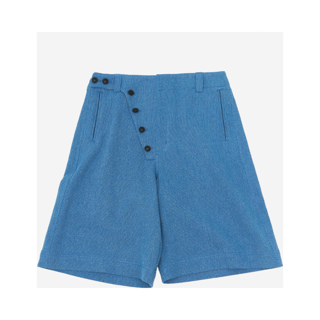 자고류 레더 버튼 플라켓 버뮤다 블루(Jagoryu Leather Button Placket Bermuda Blue)