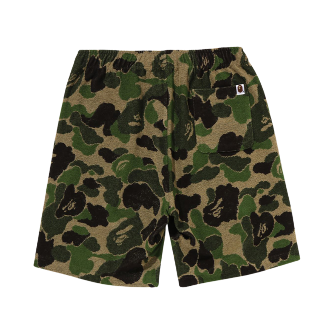 베이프 ABC 카모 파일 원 포인트 스웨트 쇼츠 그린(BAPE ABC Camo Pile One Point Sweat Shorts Green)