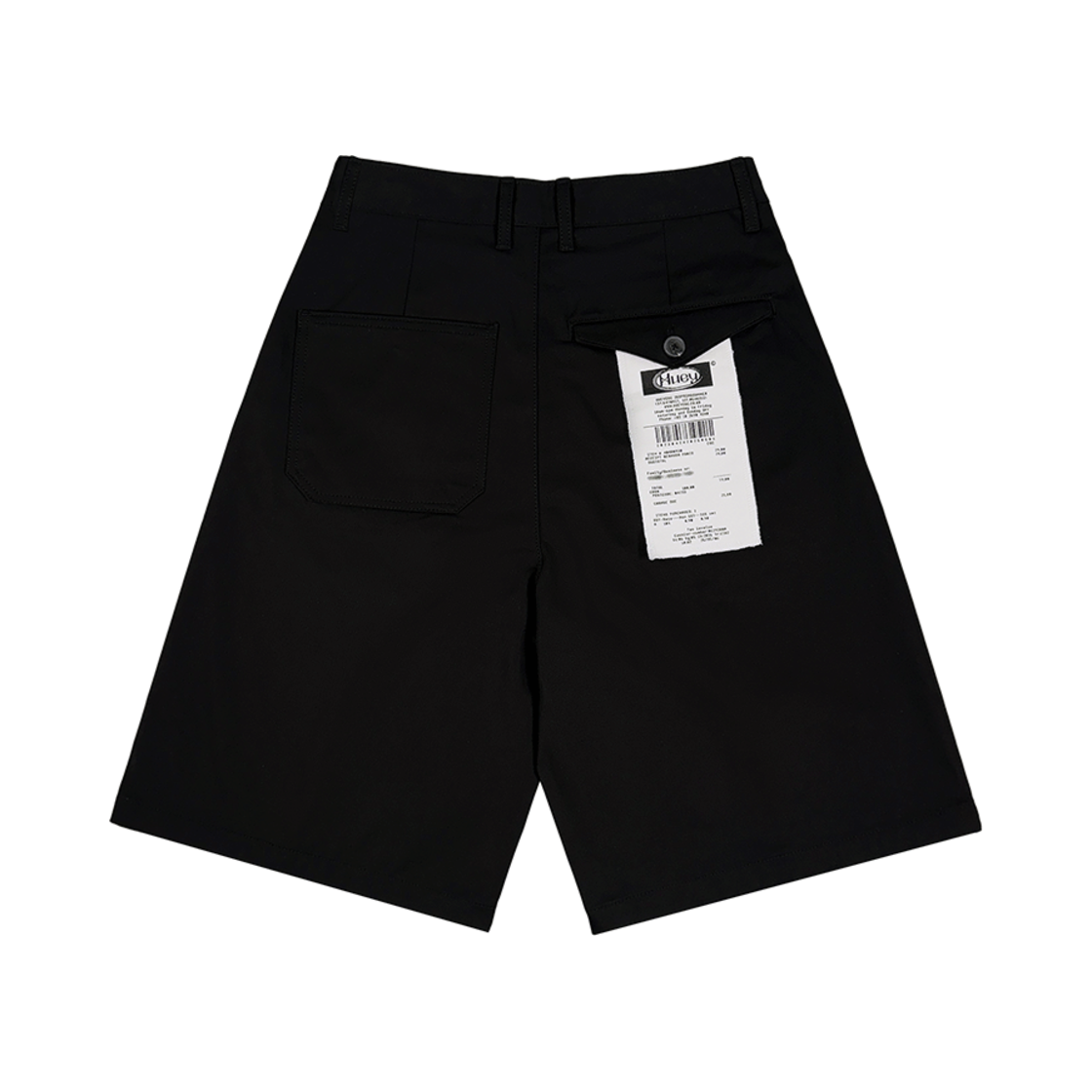휴이 리시트 핀턱 버뮤다 팬츠 블랙(Huey Receipt Pin Tuck Bermuda Pants Black)