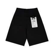 Huey Receipt Pin Tuck Bermuda Pants Black