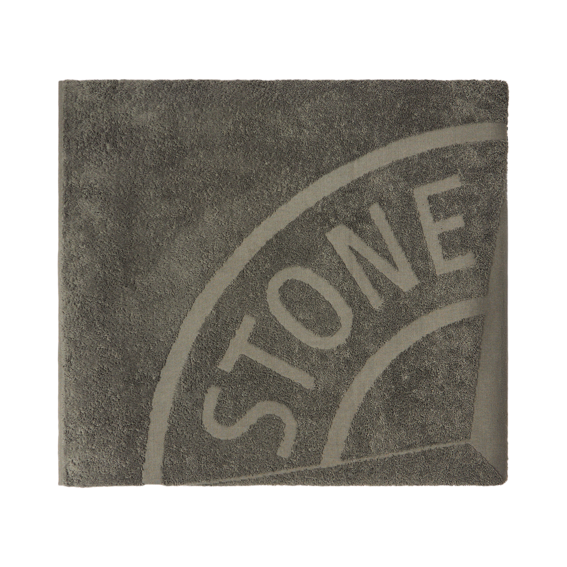 스톤 아일랜드 9700002 코튼 테리 비치 타월 컴퍼스 로고 밀리터리 그린 - 25SS(Stone Island 9700002 Cotton Terry Beach Towel with Compass Logo Military Green - 25SS)