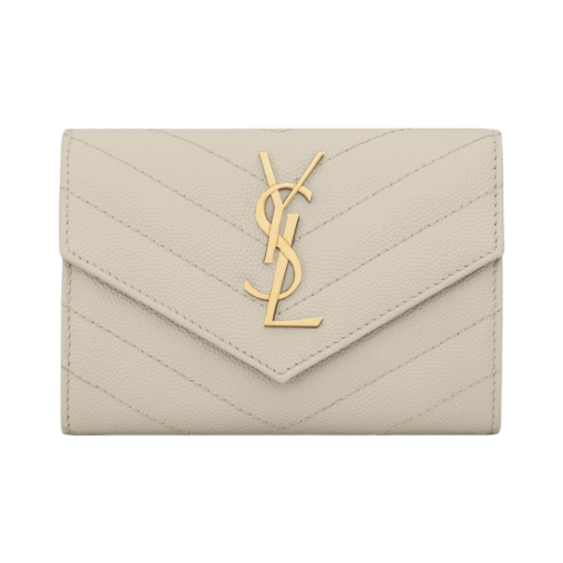 생로랑 그랑 드 뿌드르 엠보스드 레더 카산드라 마틀라세 스몰 엔벨로프 지갑 블랑 빈티지(Saint Laurent Cassandre Matelasse Small Envelope Wallet in Grain de Poudre Embossed Leather Blanc Vintage)
