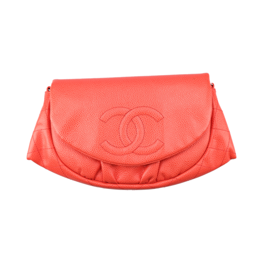 A40033 Chanel Half Moon Chain Wallet Calfskin