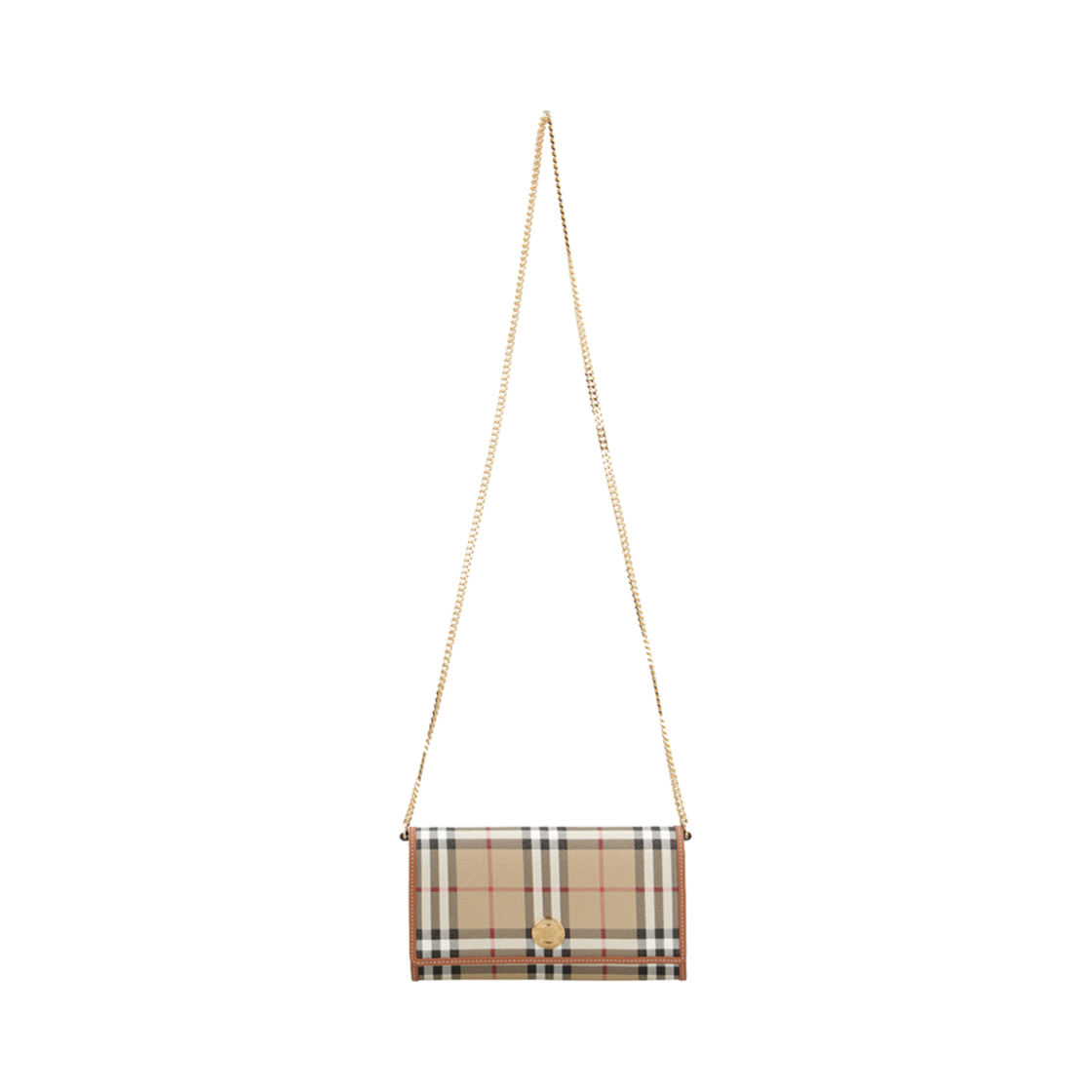 버버리 체인 스트랩 체크 월렛 아카이브 베이지 | Burberry | KREAM