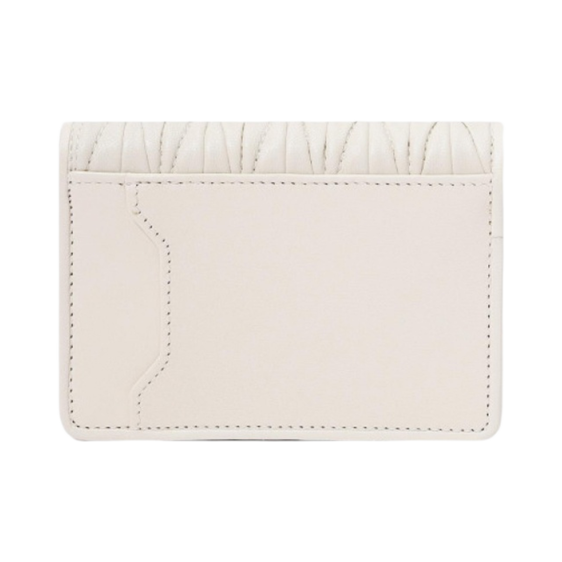 미우 미우 마테라쎄 나파 레더 카드 홀더 화이트(Miu Miu Matelasse Nappa Leather Card Holder White) - 2