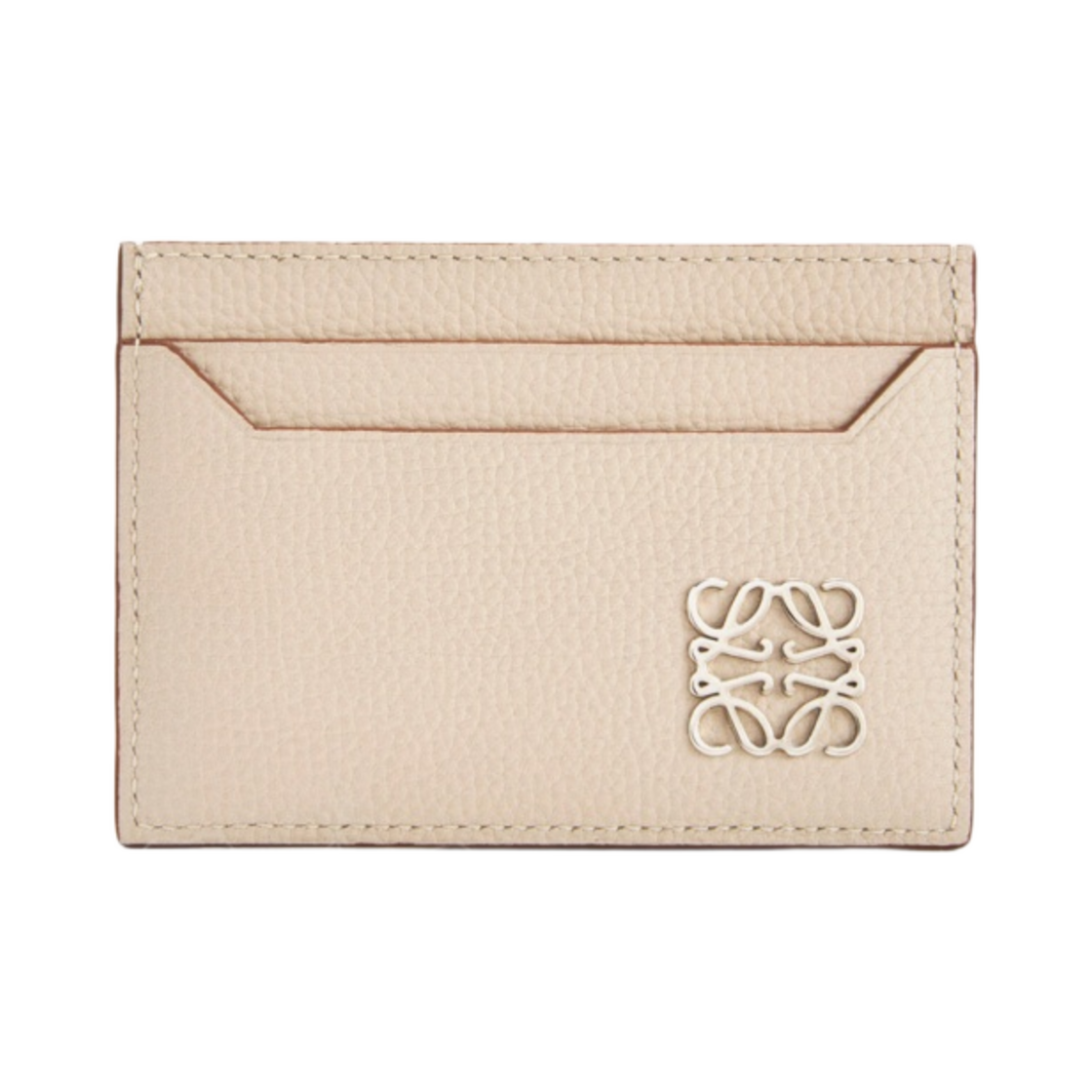 로에베 페블 그레인 카프스킨 아나그램 플레인 카드 홀더 라이트 고스트(Loewe Anagram Plain Card Holder in Pebble Grain Calfskin Light Ghost) - 1