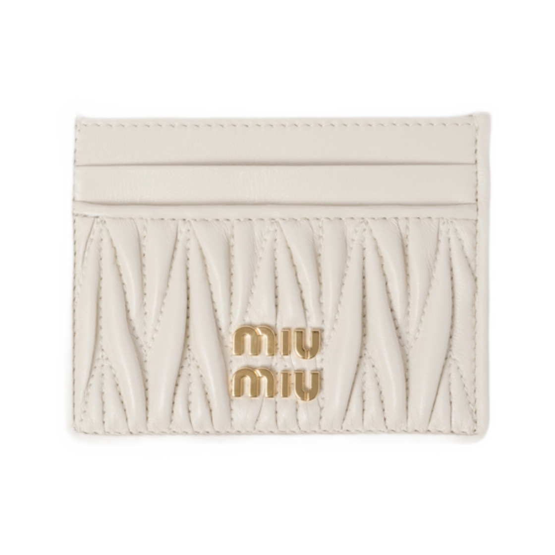 미우 미우 마테라쎄 나파 레더 카드 홀더 화이트(Miu Miu Matelasse Nappa Leather Card Holder White)