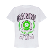 (W) Ganni University of Love T-Shirt Bright White