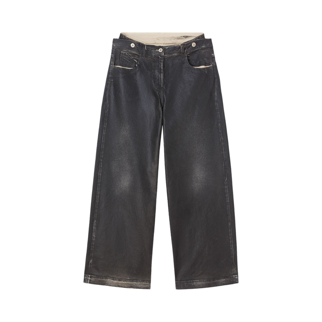 250WCP00190DDD100AA184 (W) The Attico Coated Canvas Wide Pants Navy Blue