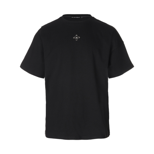 【SURGERY】unbalance l clover logo slim T-shirts 'black' 써저리 언밸런스 메탈 클로버 로고 슬림핏 티셔츠 블랙
