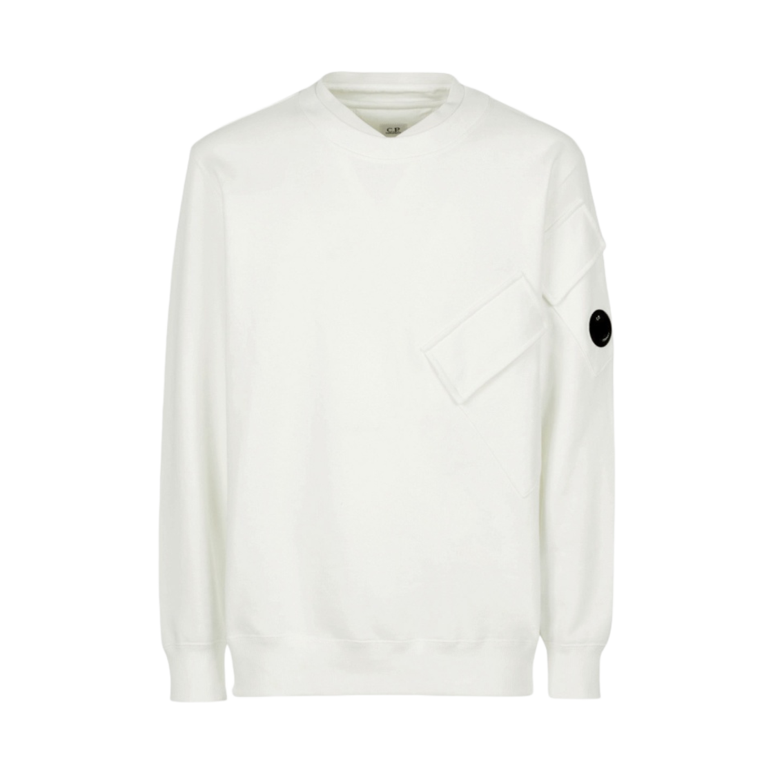 C.P. 컴퍼니 다이애그널 레이즈드 플리스 스웨트셔츠 거즈 화이트 - 22FW