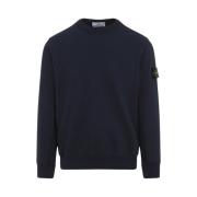 Stone Island 6100020 Malfile Fleece Old Effect Crewneck Sweatshirt with Slub Effect Navy Blue - 25SS