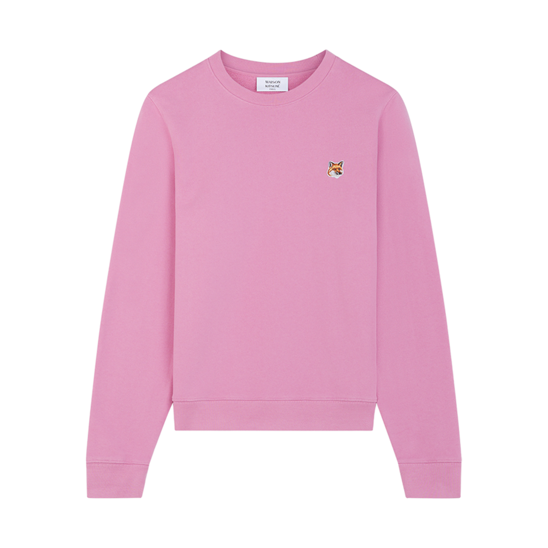 LW00302KM0001-P630 (W) Maison Kitsune Fox Head Patch Regular Sweatshirt Fae Pink