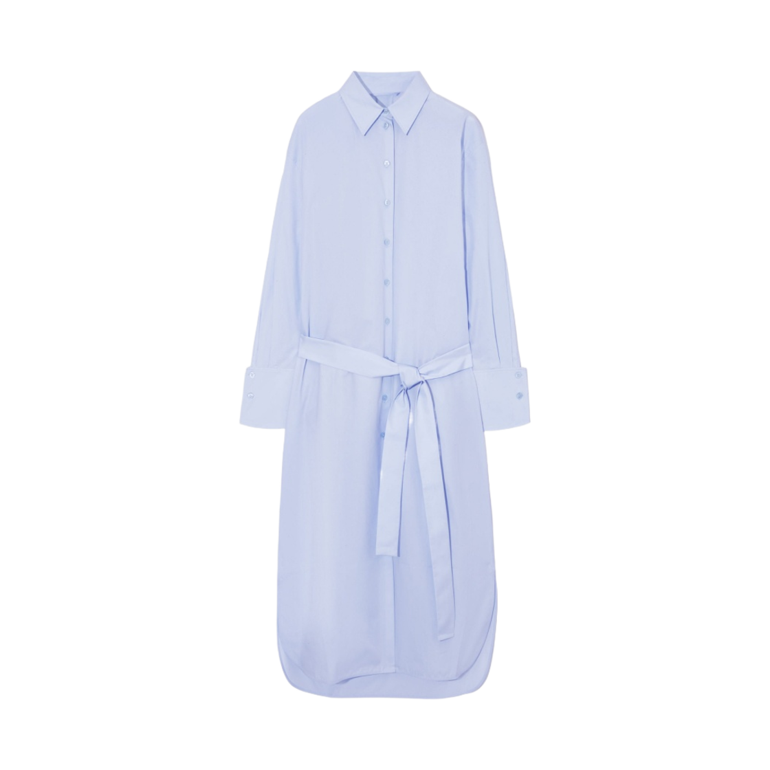 (W) 코스 벨티드 미디 셔츠 드레스 라이트 블루((W) COS Belted Midi Shirt Dress Light Blue) - 1