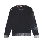 Diesel Reverse Print Cotton Jumper Black