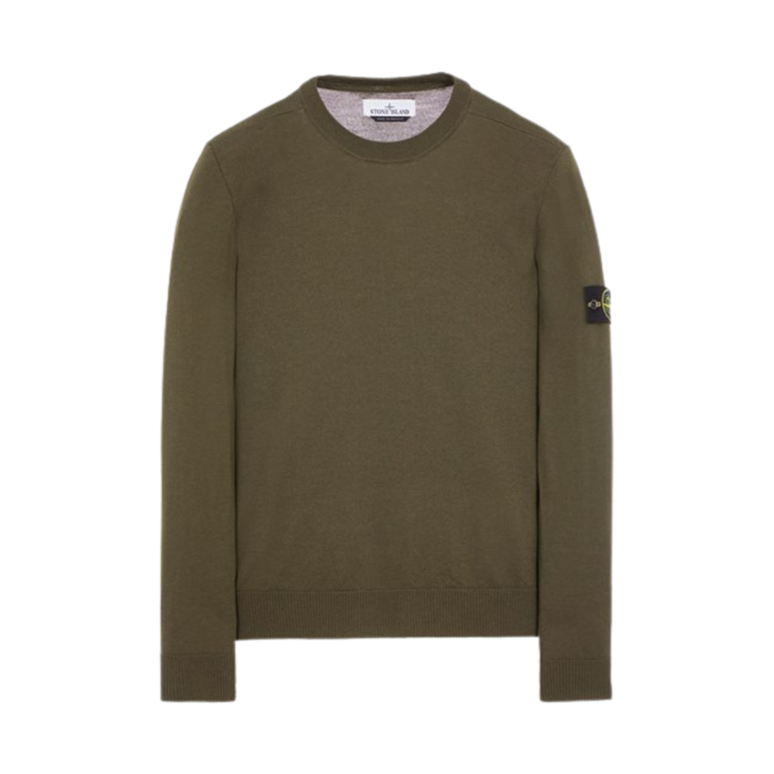 스톤 아일랜드 510C4 울 크루넥 니트 올리브 그린 - 23FW