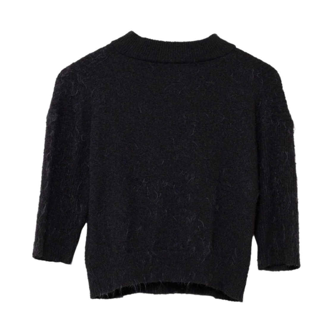 (W) 메종 미하라 야스히로 크롭 니트 블랙((W) Maison Mihara Yasuhiro Cropped Knit Black) - 2
