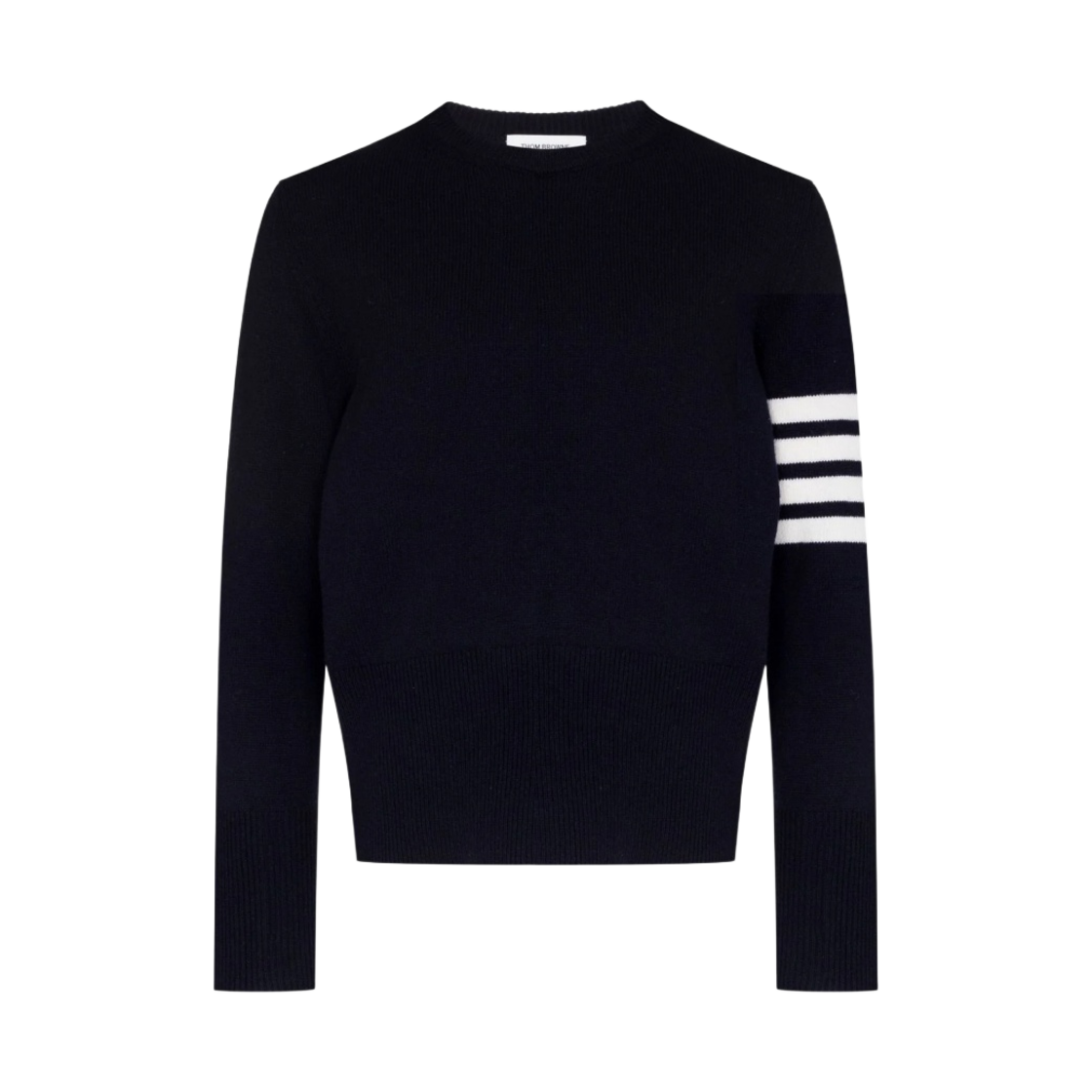 톰브라운 셰틀랜드 저지 스티치 사선 풀오버 니트 네이비(Thom Browne Shetland Jersey Stitch 4-Bar Pullover Knit Navy) - 1