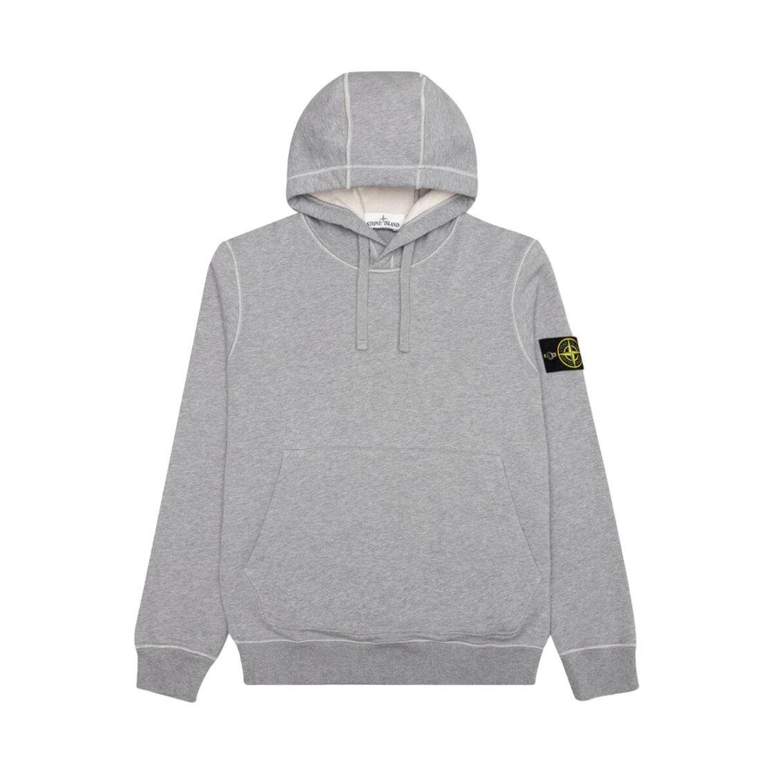 스톤 아일랜드 64151 코튼 플리스 후드 스웨트셔츠 멜란지 그레이 - 21SS