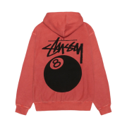 Stussy 8 Ball Hoodie Pigment Dyed Guava