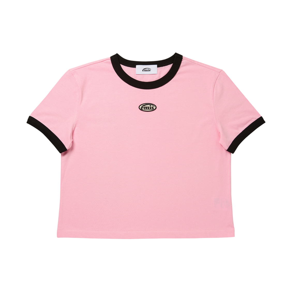 (W) 이미스 링거 티셔츠 라이트 핑크 블랙((W) Emis Ringer T-Shirts Light Pink Black)