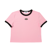 (W) Emis Ringer T-Shirts Light Pink Black