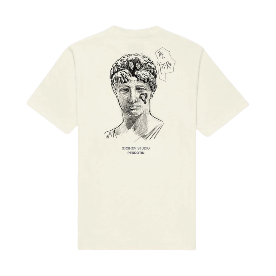 - Daniel Arsham Eroded Bust Drawing T-Shirt Cream
