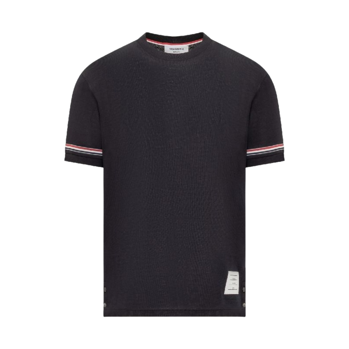 MJS247A-J0129-415 Thom Browne Lightweight Cotton Short Sleeve Striped T-Shirt Navy