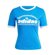 (W) Adidas Retro Graphic T-Shirt Blue - KR Sizing