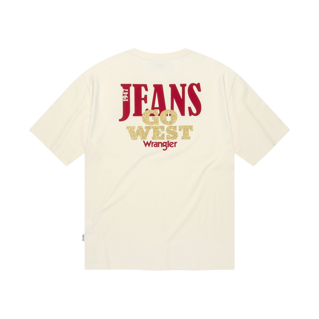 랭글러 글리터 타이포 티셔츠 버터(Wrangler Glitter Typo T-Shirt Butter)