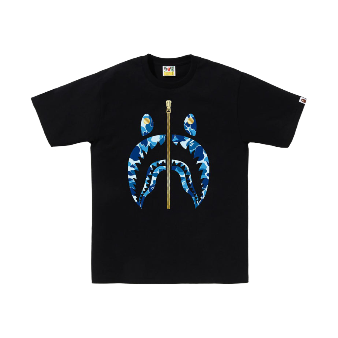 베이프 ABC 카모 샤크 티셔츠 블랙 블루(BAPE ABC Camo Shark T-Shirt Black Blue) - 1