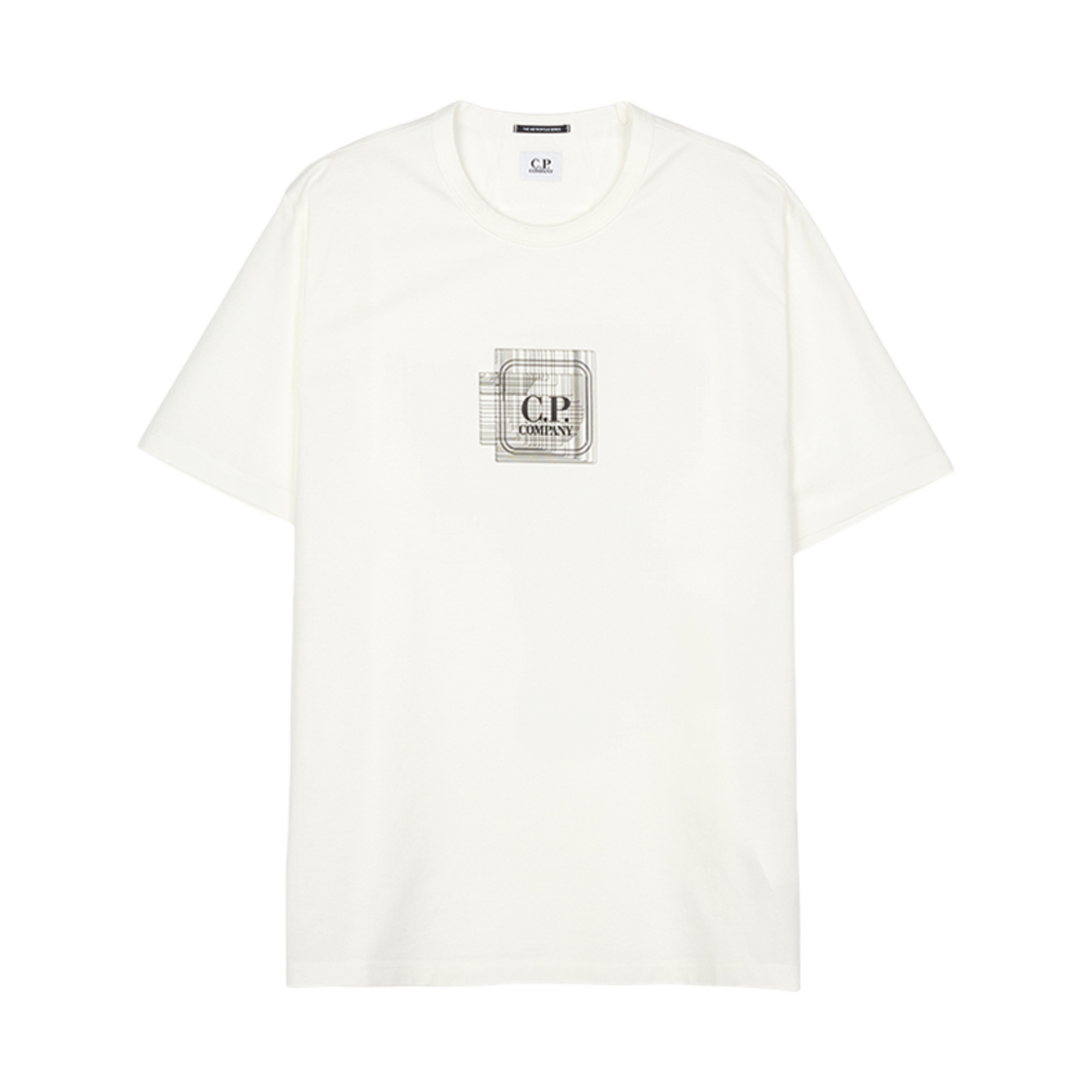 18CLTS047A006370W103 C.P. Company The Metropolis Series Mercerized Jersey Blurry Logo T-Shirt Gauze White - 25SS