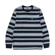 BAPE One Point Stripe L/S T-Shirt Navy
