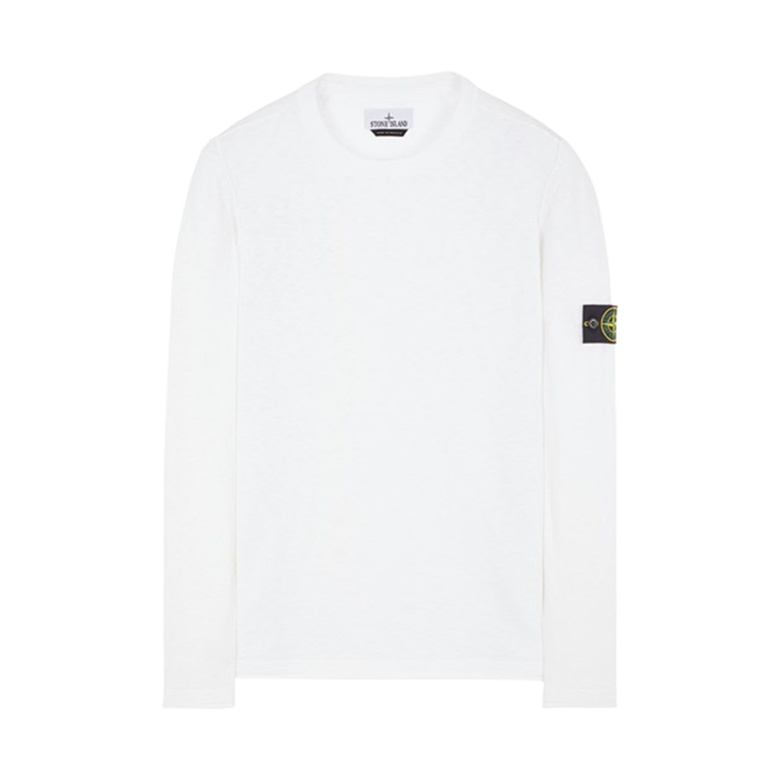 8015502B0-V0001 Stone Island 502B0 Cotton Nylon Crewneck Knit White - 24SS