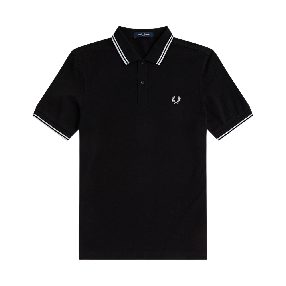 AFPM2413600-350 Fred Perry M3600 Twin Tipped Fred Perry Shirt Black/White - 대표 이미지 #1