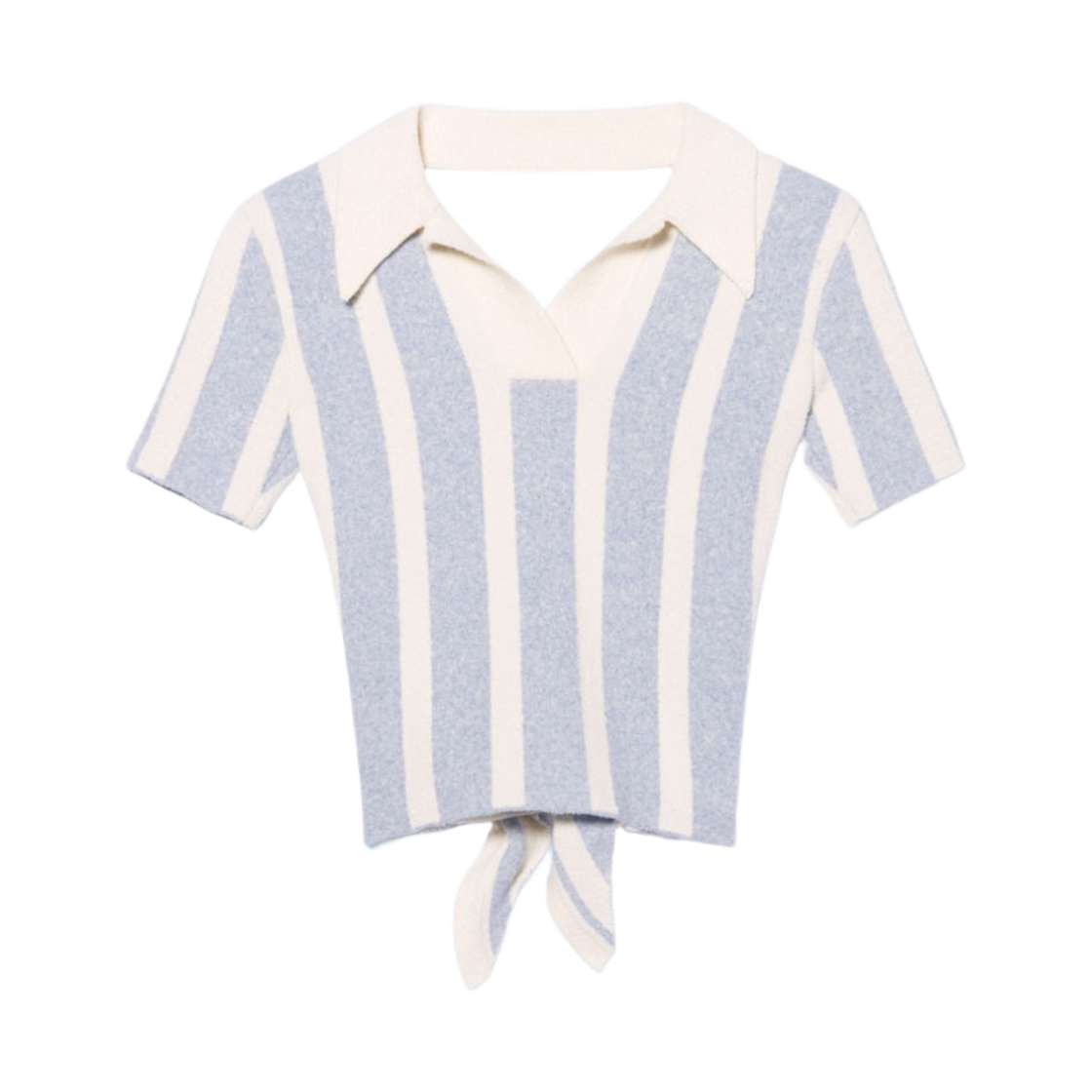 (W) 자크뮈스 르 폴로 셔츠 바그누 자카드 블루 스트라이프((W) Jacquemus Le Polo Shirt Bagnu Jacquard Blue Stripes) - 1