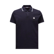 Moncler Logo Patch Polo Shirt Dark Blue - 24SS