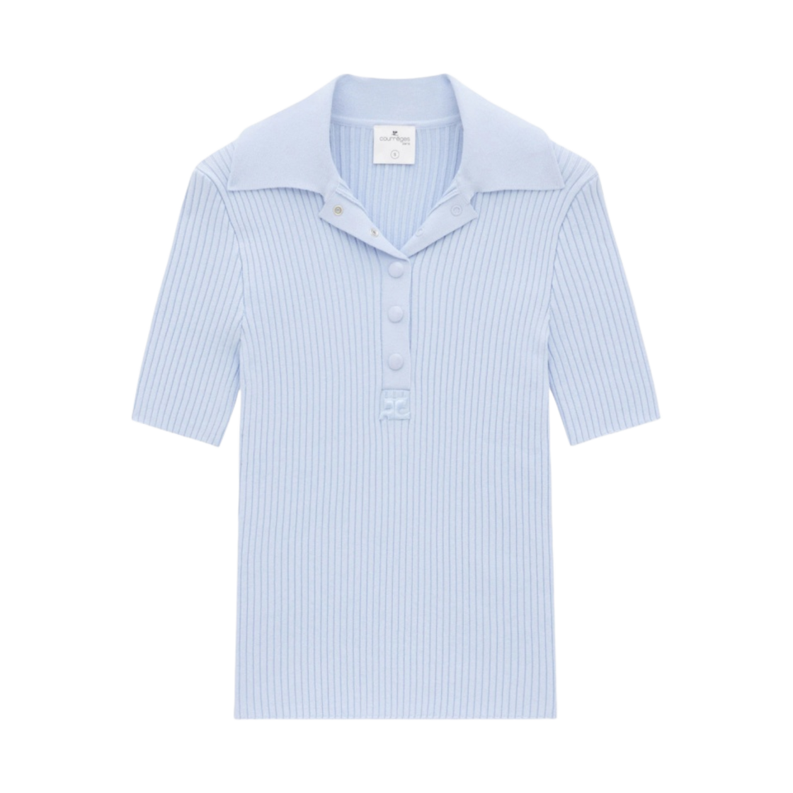 (W) 꾸레쥬 립 니트 AC 폴로 스카이