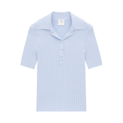 (W) Courreges Rib Knit AC Polo Sky