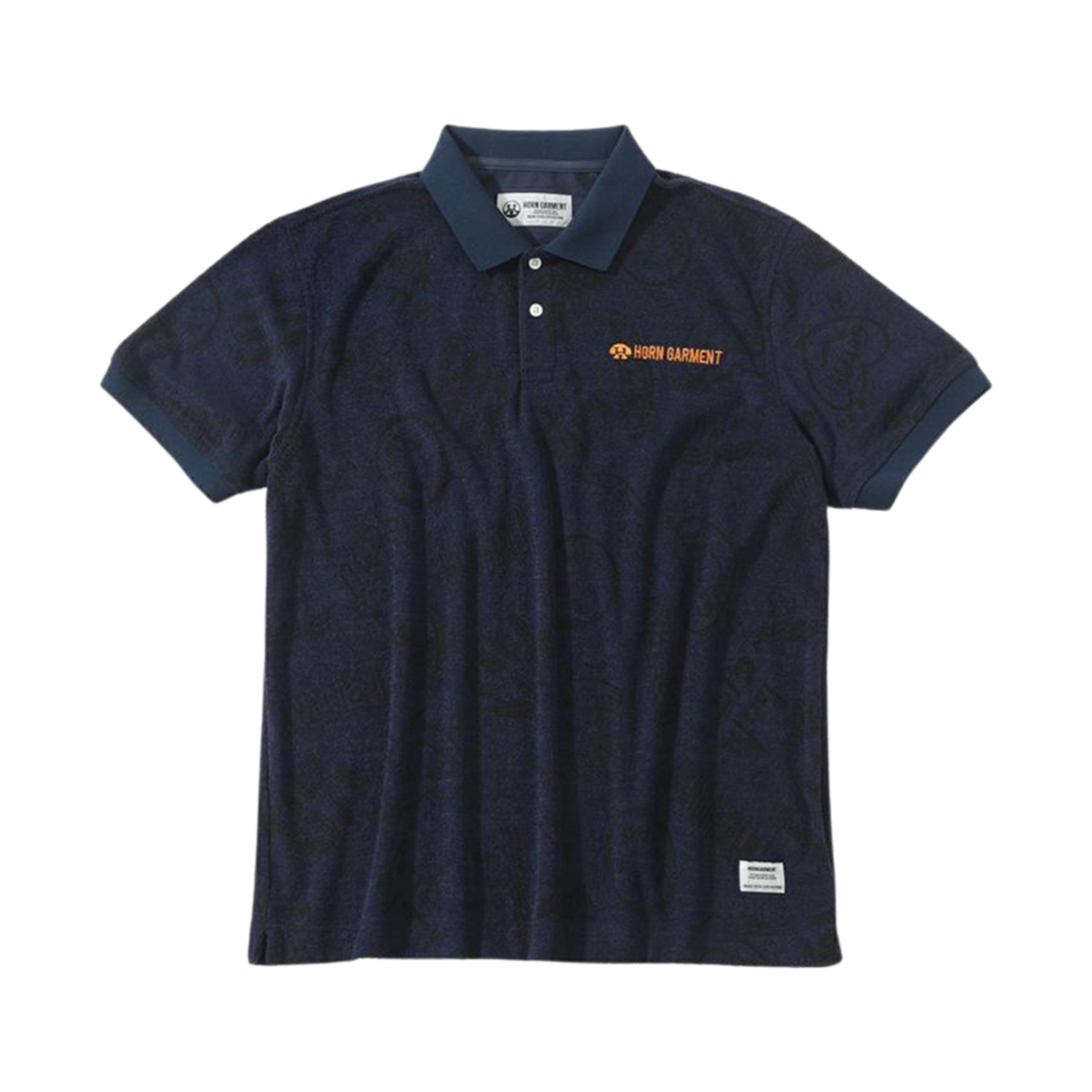 HCM-3A-AP04 Horn Garment Archives Polo T-Shirt Navy