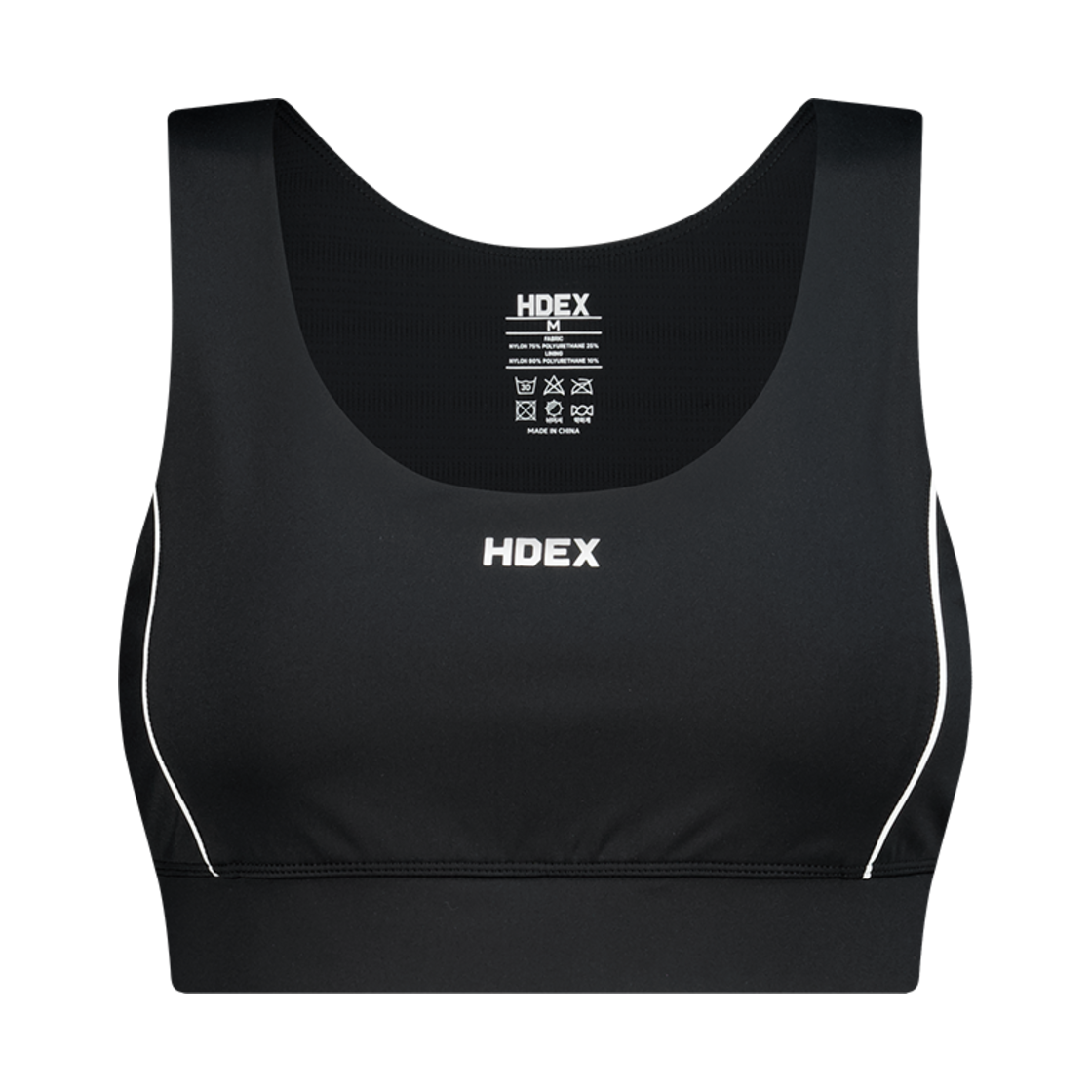H252WSCBT050BK HDEX Womens Support Piping Bra Top Black