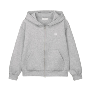 Dunst Neoprene Zip-Up Hoodie Light Melange Grey