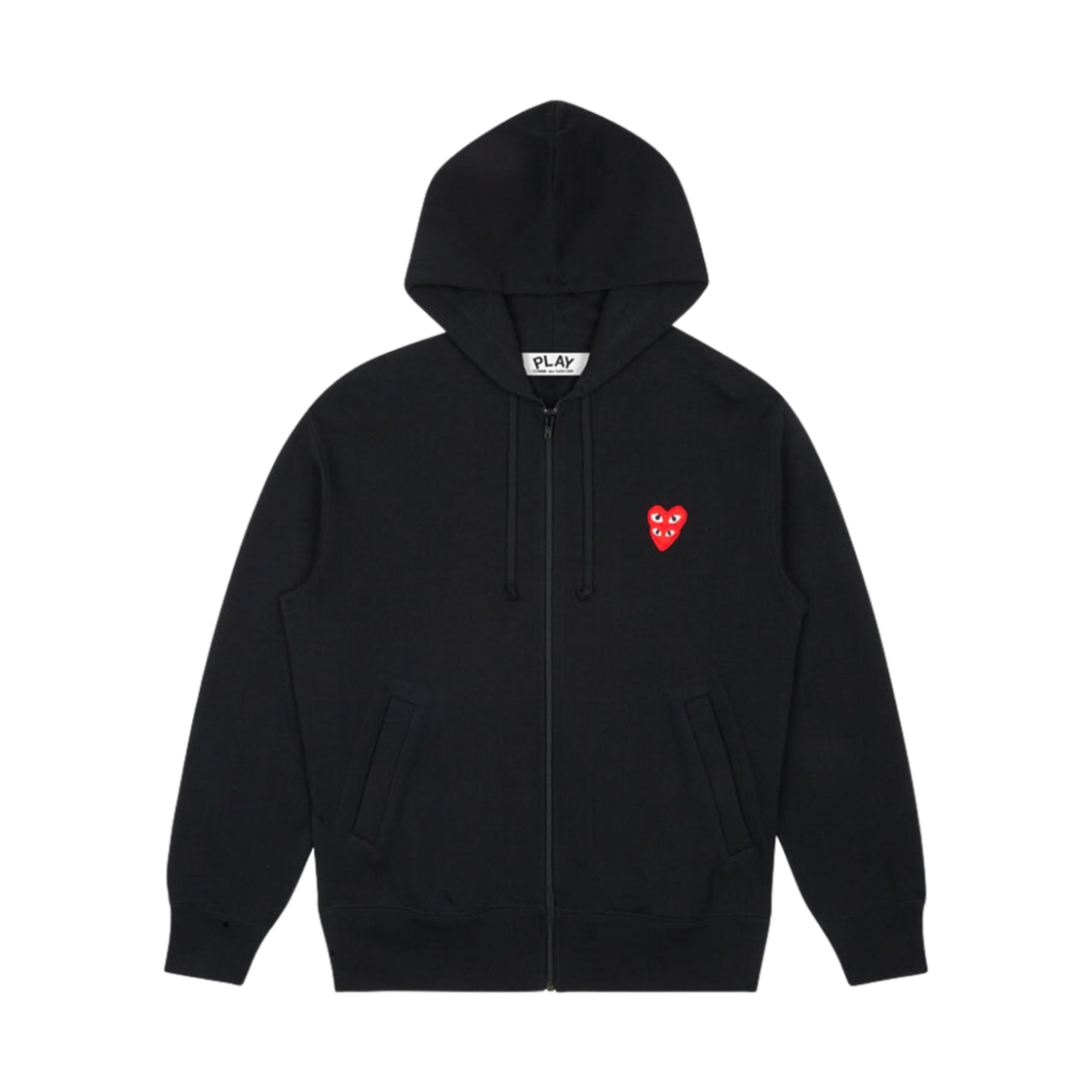 플레이 꼼데가르송 더블 레드 하트 후드 집업 스웨트셔츠 블랙(Play Comme Des Garcons Double Red Heart Zip Hooded Sweatshirt Black)
