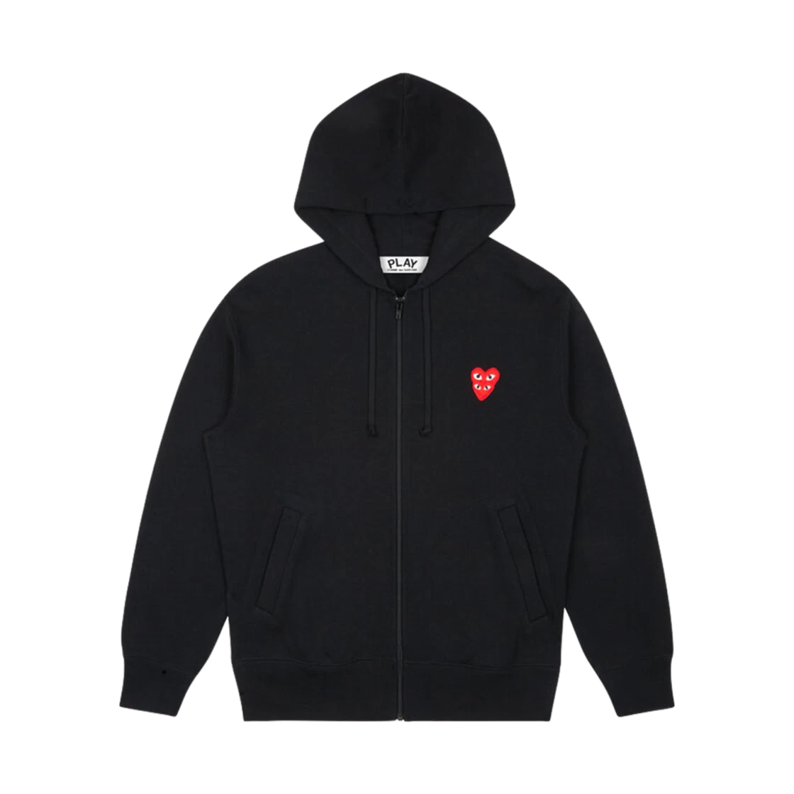 Play Comme des Garcons Play Comme Des Garcons Double Red Heart Zip Hooded Sweatshirt Black · L
